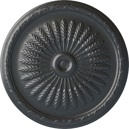 Ekena Millwork Juniper Ceiling Medallion (Fits Canopies up to 7"), Hand-Painted Pewter, 36"OD x 1 1/2"P CM36JUPES